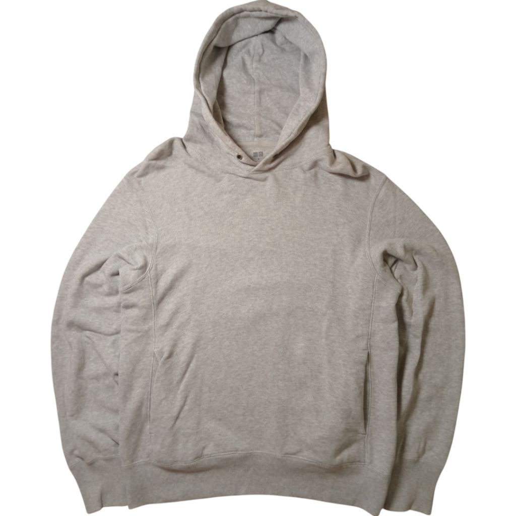 Hoodie Uniqlo Abu abu pria wanita unisex LD 110 Second