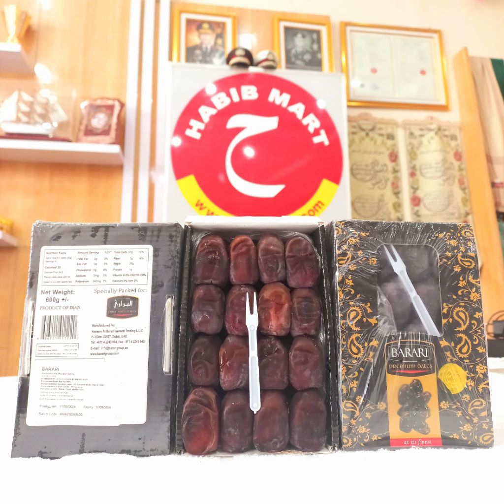

Kurma Barari Premium 600gr | Kurma Iran Besar Manis Lembut | BARARI Premium Dates