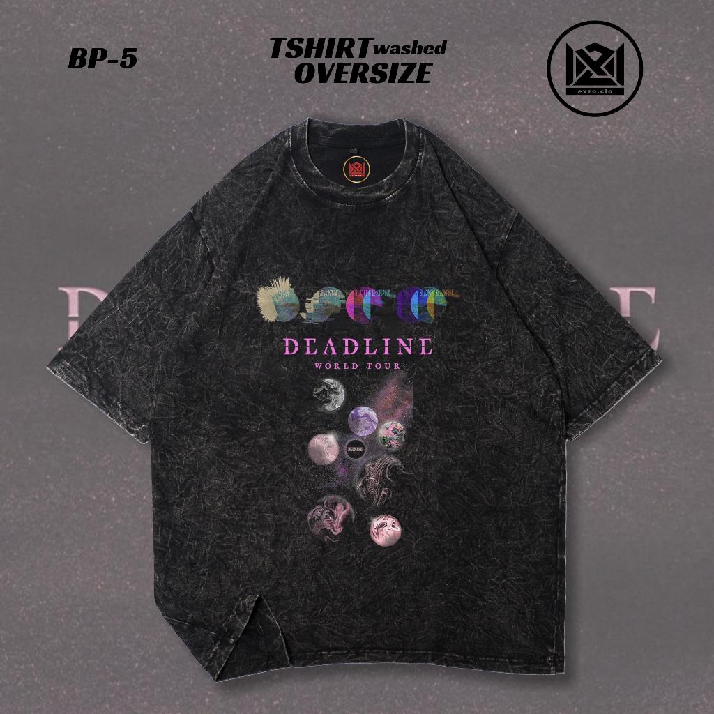 EXZO TSHIRT Washed Oversize Deadline World Tour BLACKPINK cotton combed24s TSHIRT