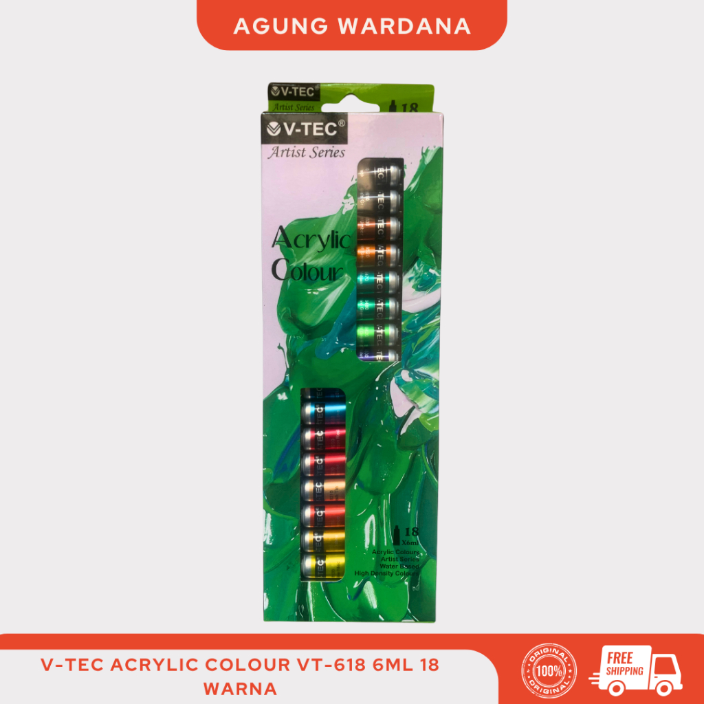 

CAT AKRILIK V-TEC ACRYLIC COLOUR VT-618 6ML 18 WARNA