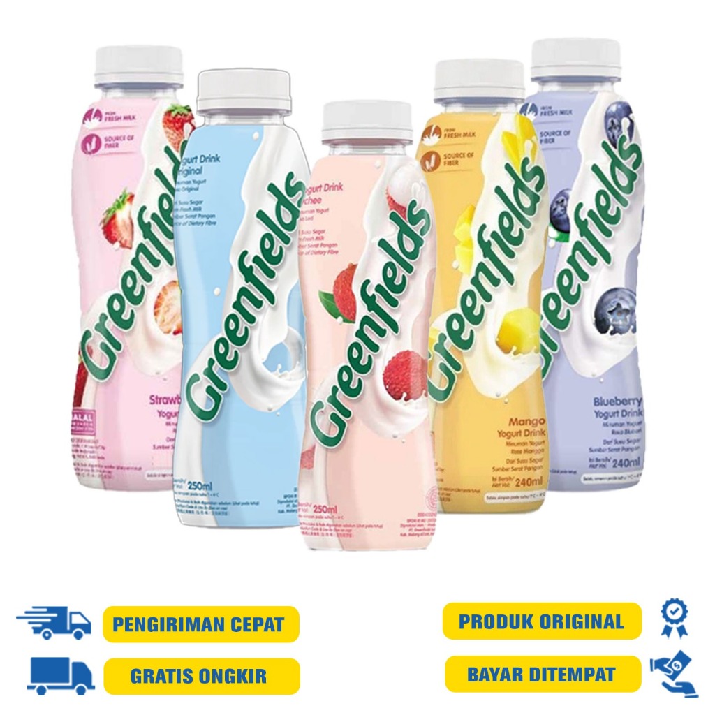 

Greenfields Yogurt Drink Rasa Buah 250 ML - Strawberry | Original | Blueberry | Mango | Lychee