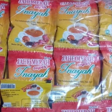 

Perbal Isi 20 Renceng - Inayah Jahe Merah Sachet Super Renceng Murah Plus Madu Ginseng Habbatussauda Kayu Secang Ori