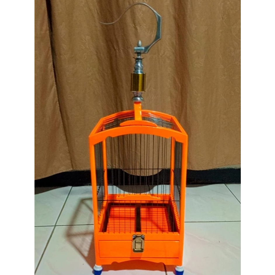 Sangkar Burcil Uk. 20 * 19 Bahan Kayu Jati // Sangkar kayu Jati Jeruji Fiber