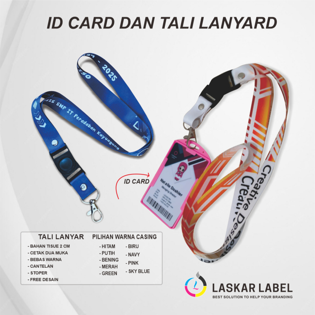 

id card/ Tali Lanyard custome free desain tali id card custome print sublim 2 cm