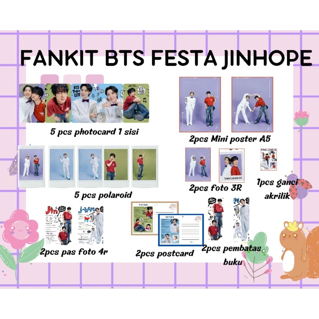 Paket Hemat Fankit photocard BTS FESTA Jin Jhope Murah [bisa cod]