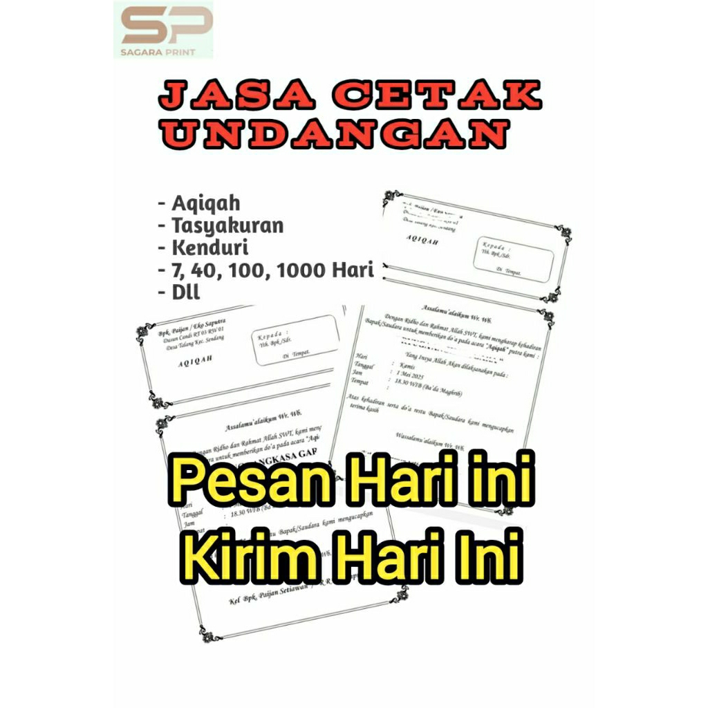 

UNDANGAN KENDURI TASYAKURAN AQIQAH TAHLIL