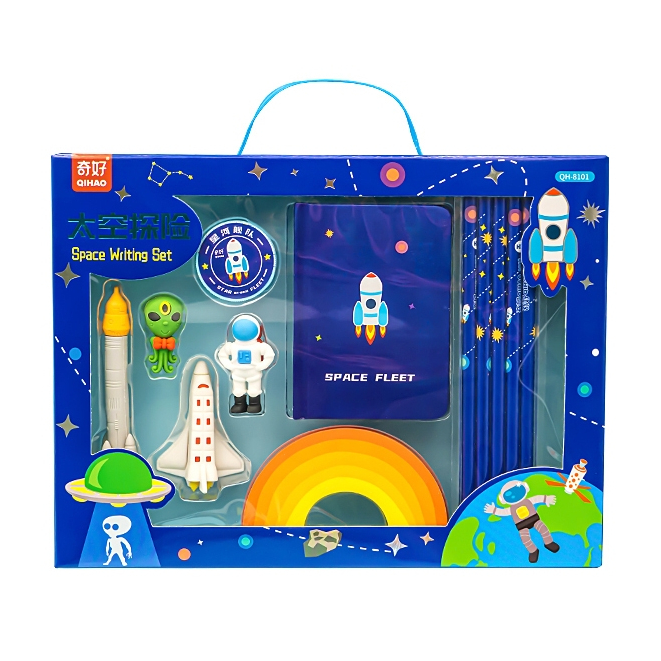 

8101 Alat tulis 1 set karakter roket astronot 8in1 - Stationery set kids premium