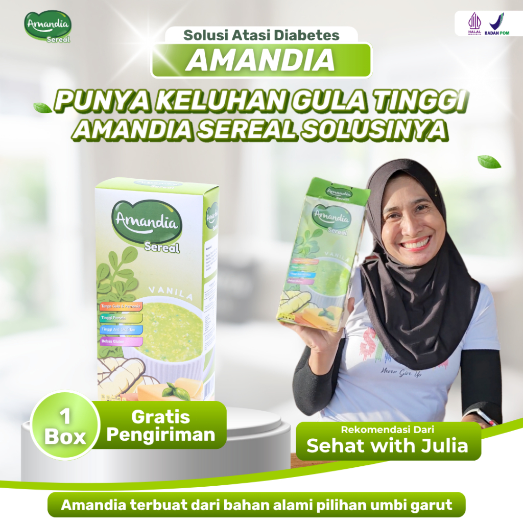 

Amandia – Sereal Herbal Alami untuk Penderita Diabetes, Bebas Gula, Bantu Remisi Tanpa Efek Samping