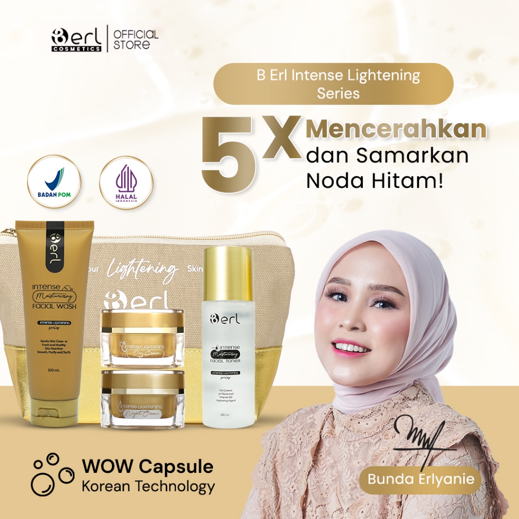 [PAKET LENGKAP] B Erl Intense Lightening Series - Skincare Pencerah Wajah BPOM - Aman Bumil Busui