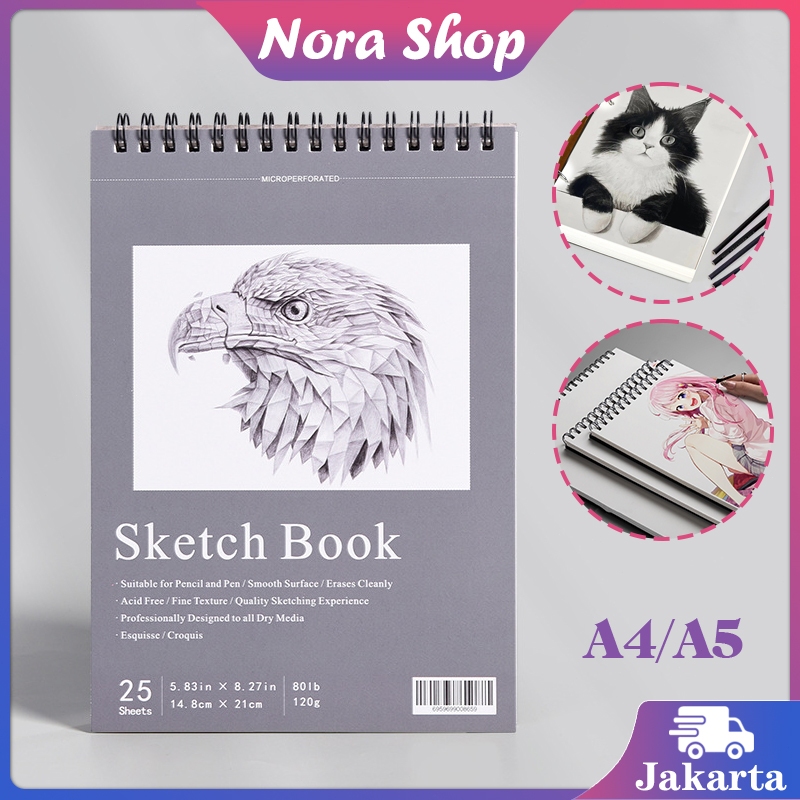 

Buku Sketch book / Buku Gambar Cat Air / Bubur kayu Kertas gambar