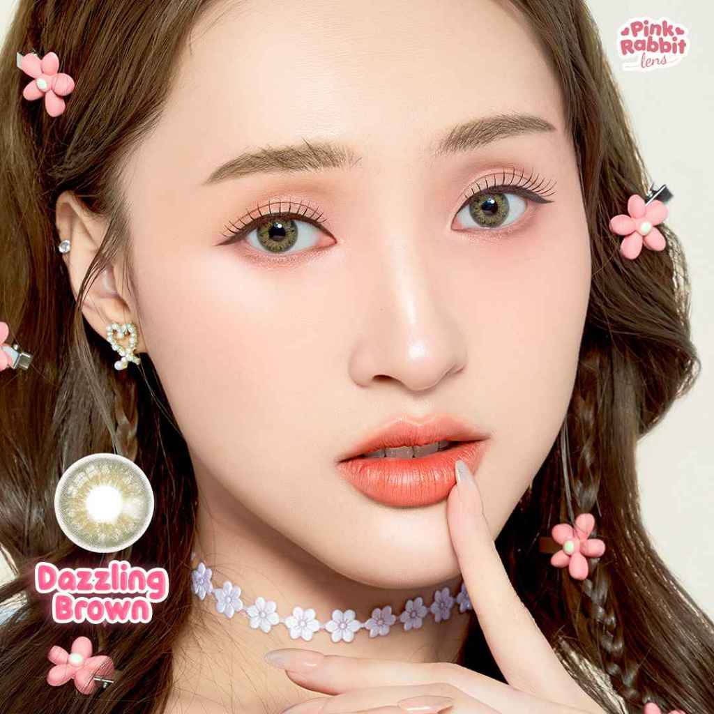 PINKRABBIT SOFTLENS DAZZLING BROWN - Normal, Minus 0.5 S/D 8.00 (1PCS/Sebelah)