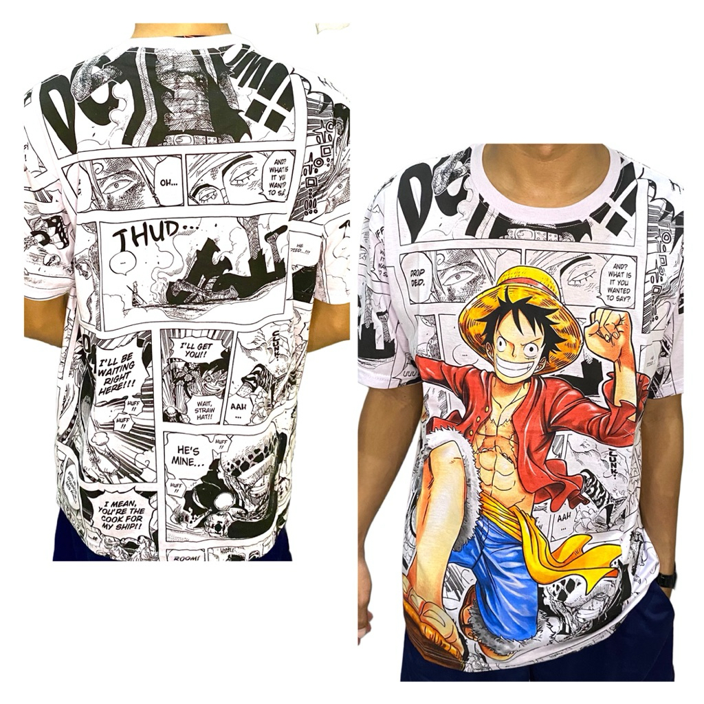 KAOS PRIA KARAKTER ONE PIECE full print one piece ukuran M L XL