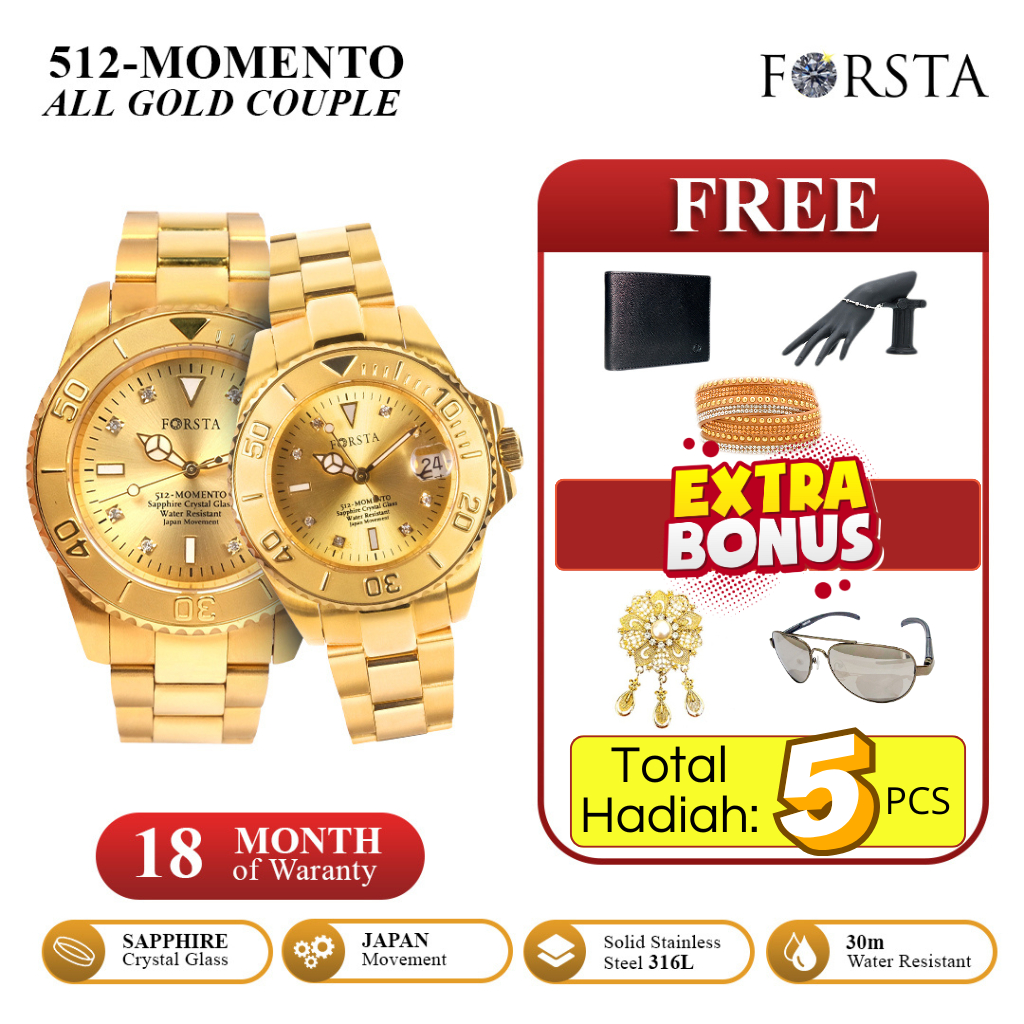 Forsta 512 Momento All Gold - Couple Jam Tangan Kesehatan