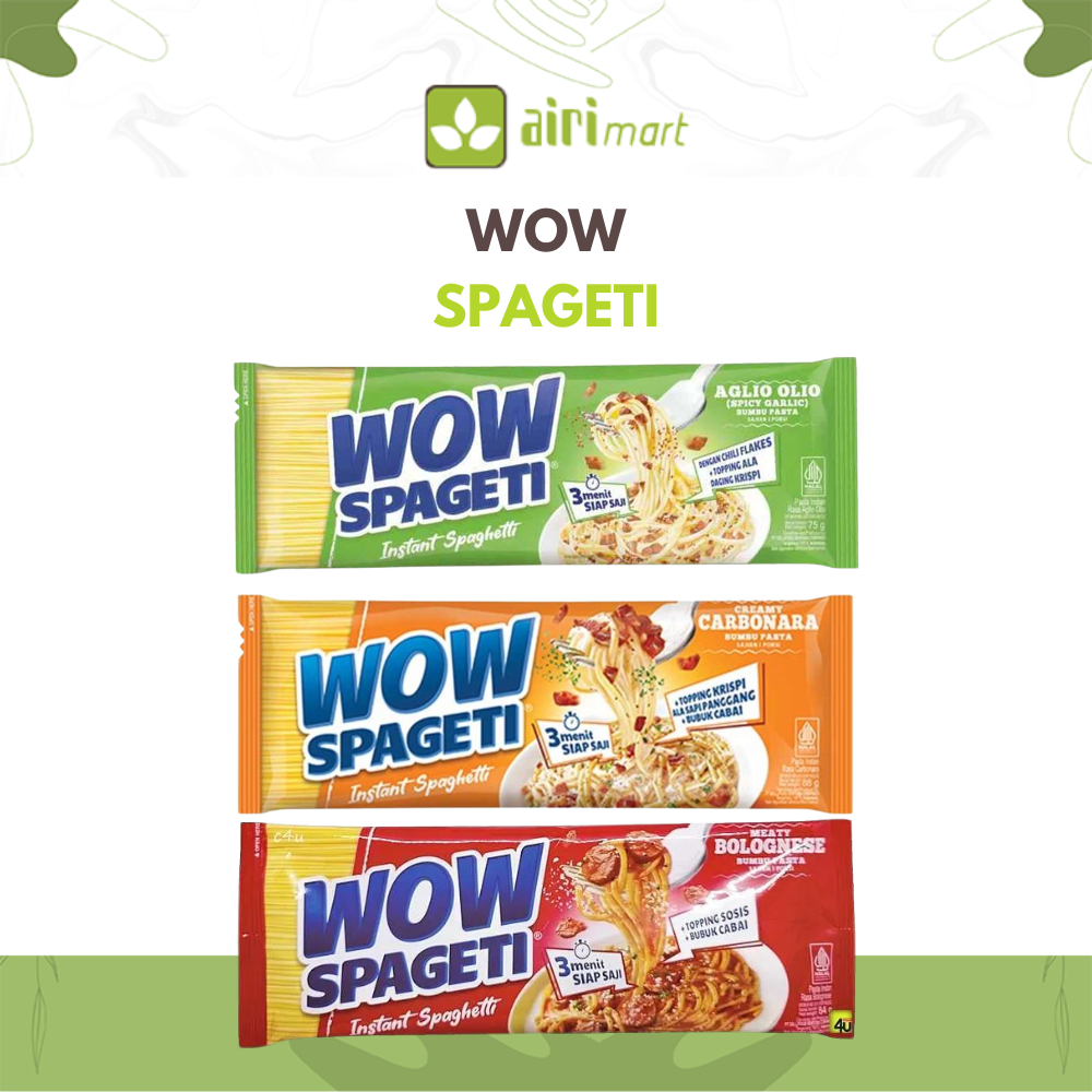 

Wow Spageti Instan Aglio Olio, Carbonara, Balognese