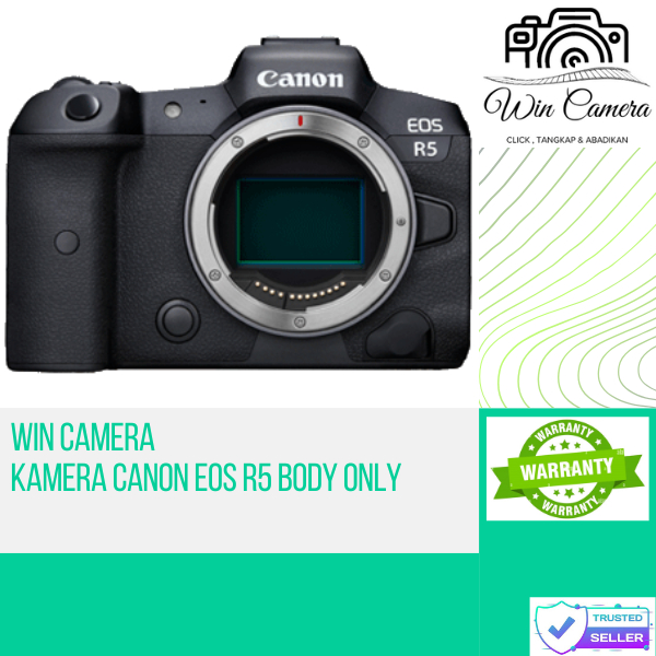 Canon Eos R5 Body Only Garansi Resmi / Garansi Distributor / Kamera Mirrorless / Kamera Canon / Cano