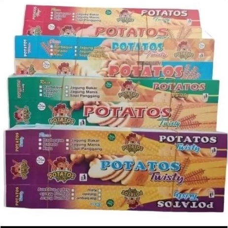 KERTAS KENTANG GORENG POTATOS / KEMASAN KENTANG ULIR / WADAH POTATOS TWISTY / BOX POTATOS / KARDUS P