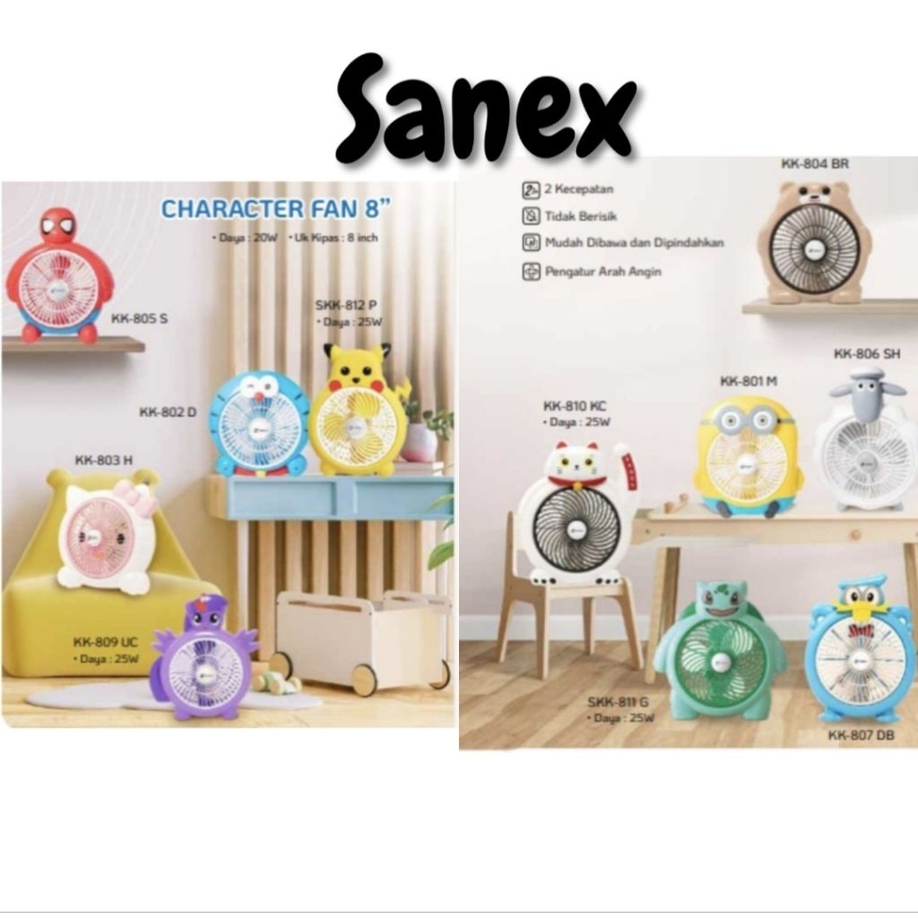 Kipas angin SANEX kipas karakter - kipas meja 10 inch