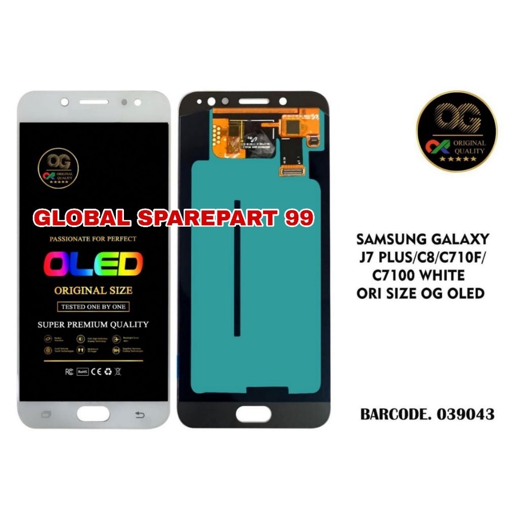 LCD SAMSUNG GALAXY J7 PLUS C710F / SAMSUNG C8 C7100 ORI (OLED PRESISI) OG SUPER
