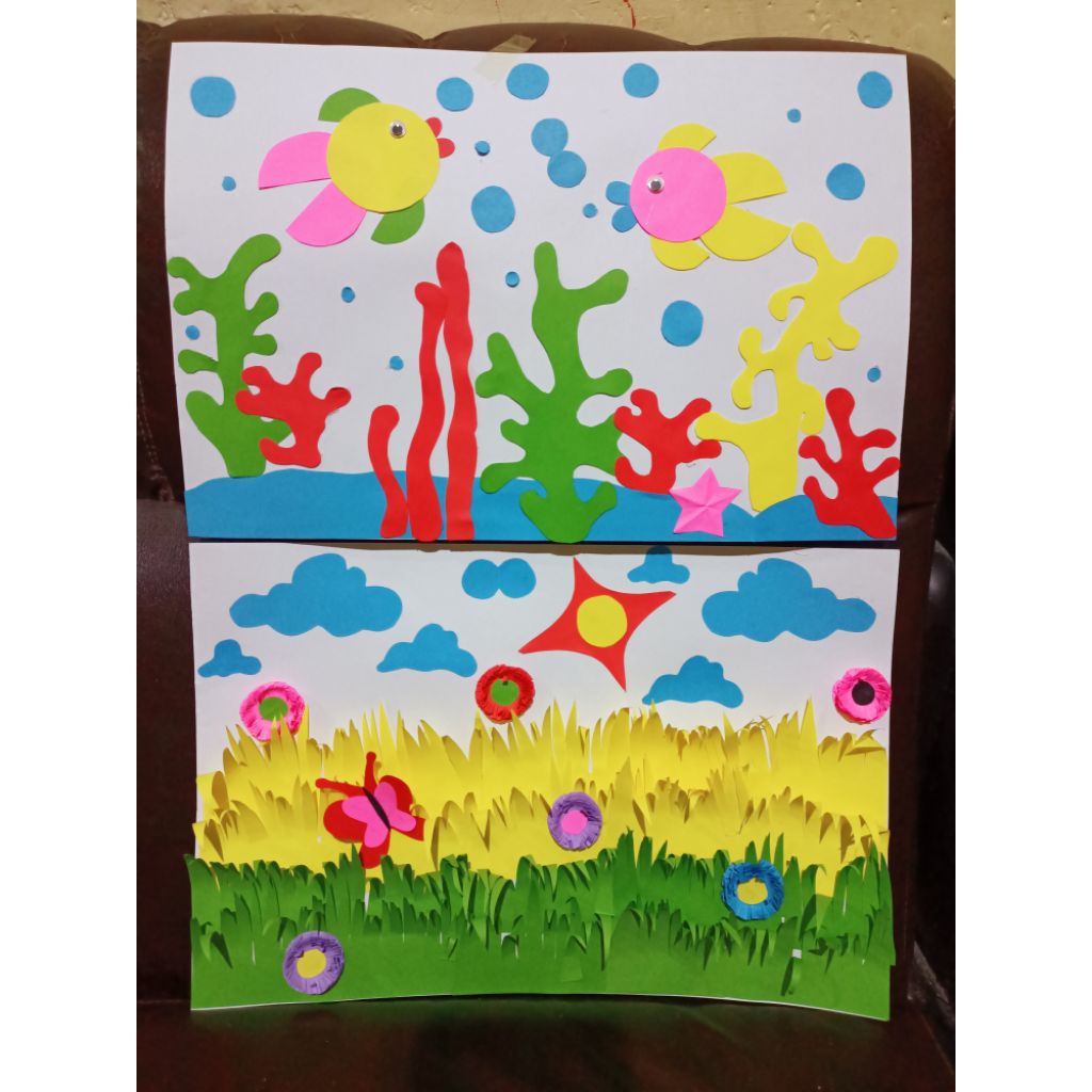 

tugas prakarya gambar tekhnik menempel kolase origami