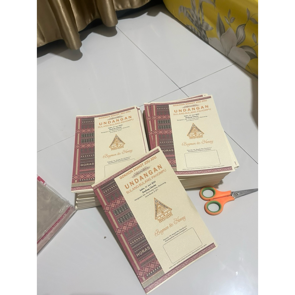 Undangan Batak Paranak, Parboru 2 Lembar, Custome design, Free foto pasangan