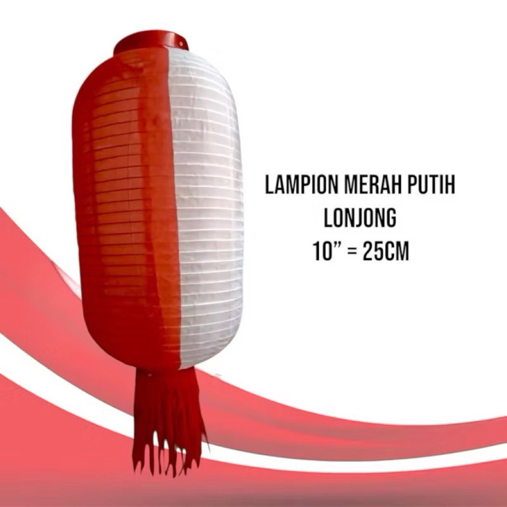 Lampion merah putih lonjong kain lampion 17 Agustus kain pasang