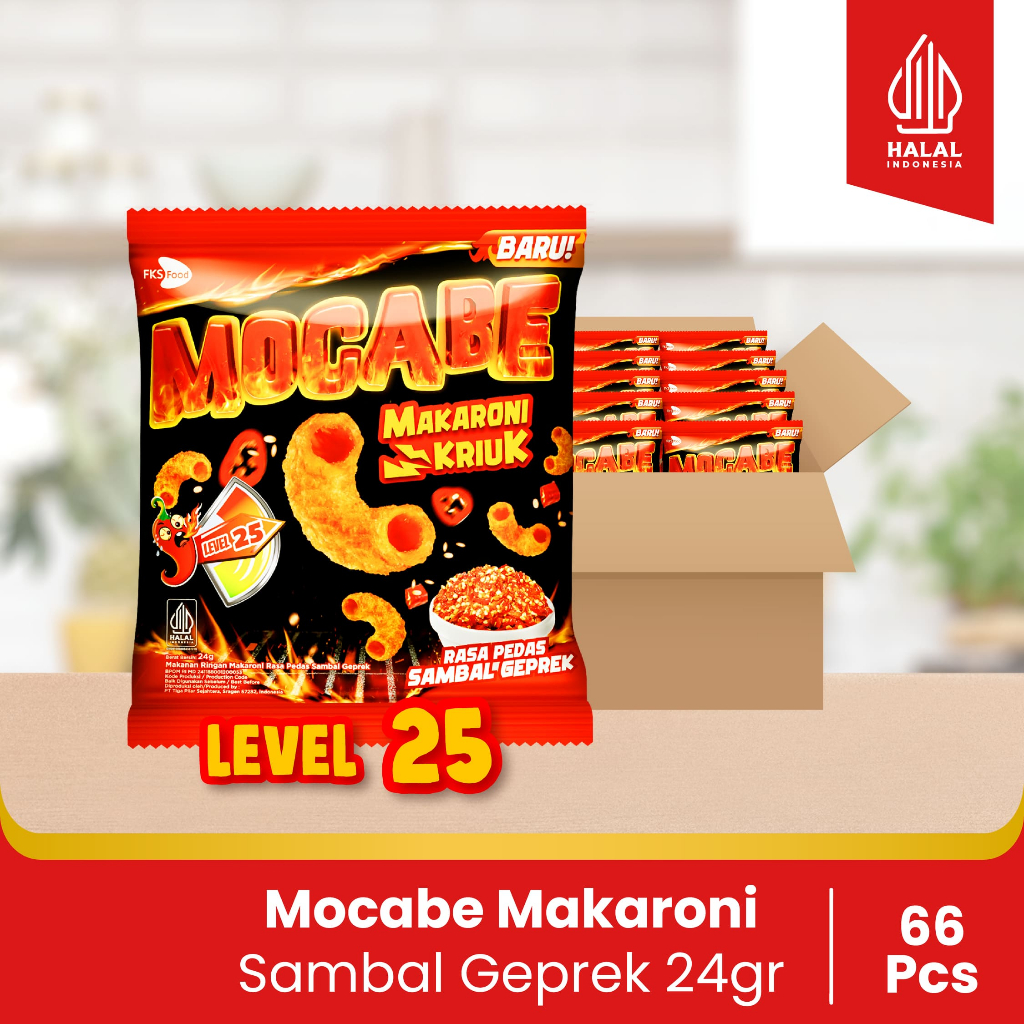 

Mocabe - Sambal Geprek - Small Pack - 1 Karton (6 renceng) - 60 Pcs - 25gr (Free 12 Pcs)