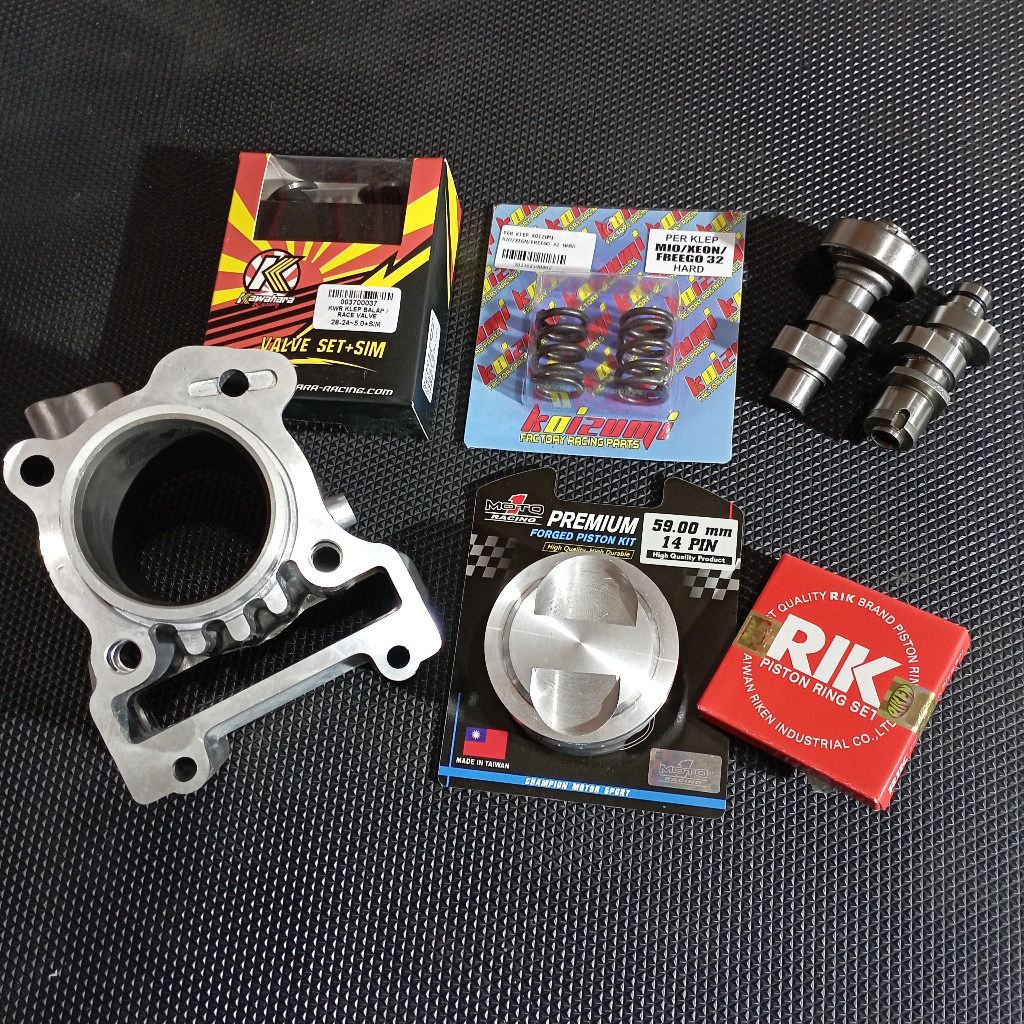 PAKET BLOK BORE UP XEON KARBU /RC/GT 59 PEN 14 + PISTON/NOKEN AS/KLEP/PER KLEP BLOK BORE UP XEON 160