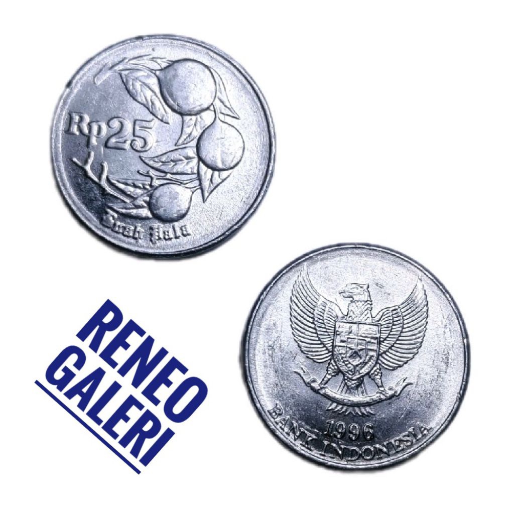 Berkilau Mungil Koin 25 Rupiah Buah Pala tahun cetak random uang kuno logam Indonesia original asli 
