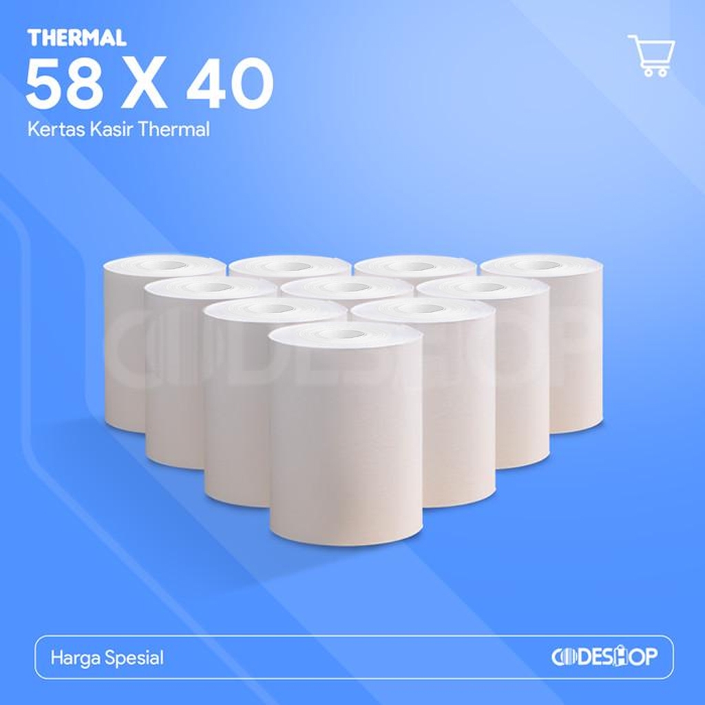 

Kertas Thermal Codeshop 57 x 40 mm 1 Slop 57x40mm