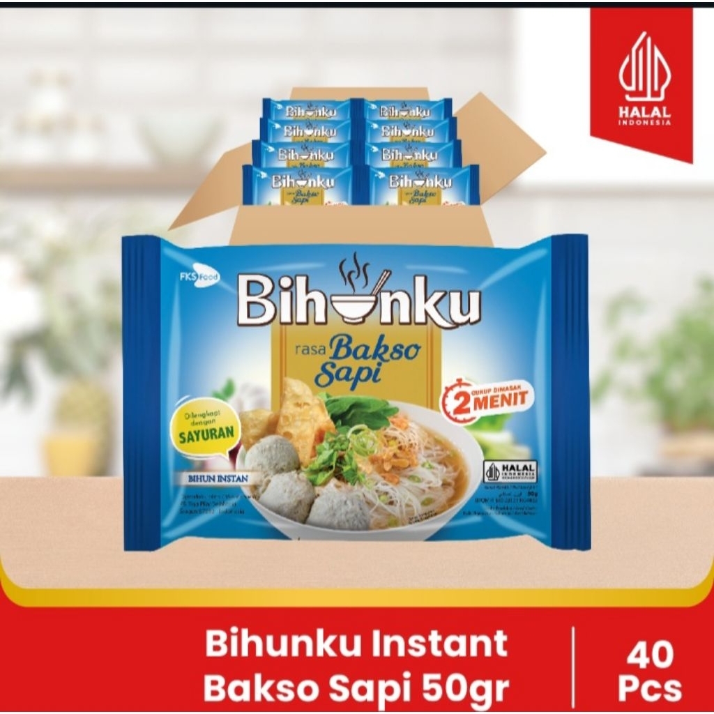 

ihunku Instan - Bakso - 1 Karton - 40 Pcs - 50gr