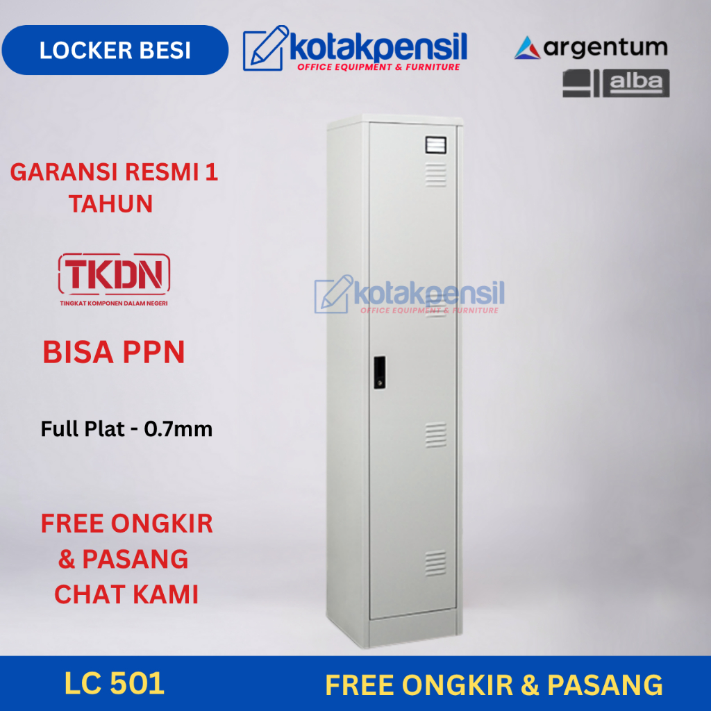 Locker Besi 1 Pintu ARGENTUM LC 501 | Loker 1 Pintu - Free Ongkir
