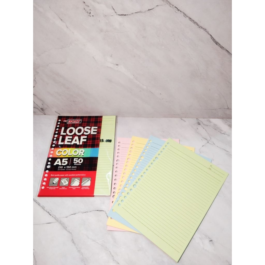 

KERTAS BINDER WARNA BIG BOSS A5 50 LEMBAR / ISI BINDER A5 50 SHEETS - BIG BOSS