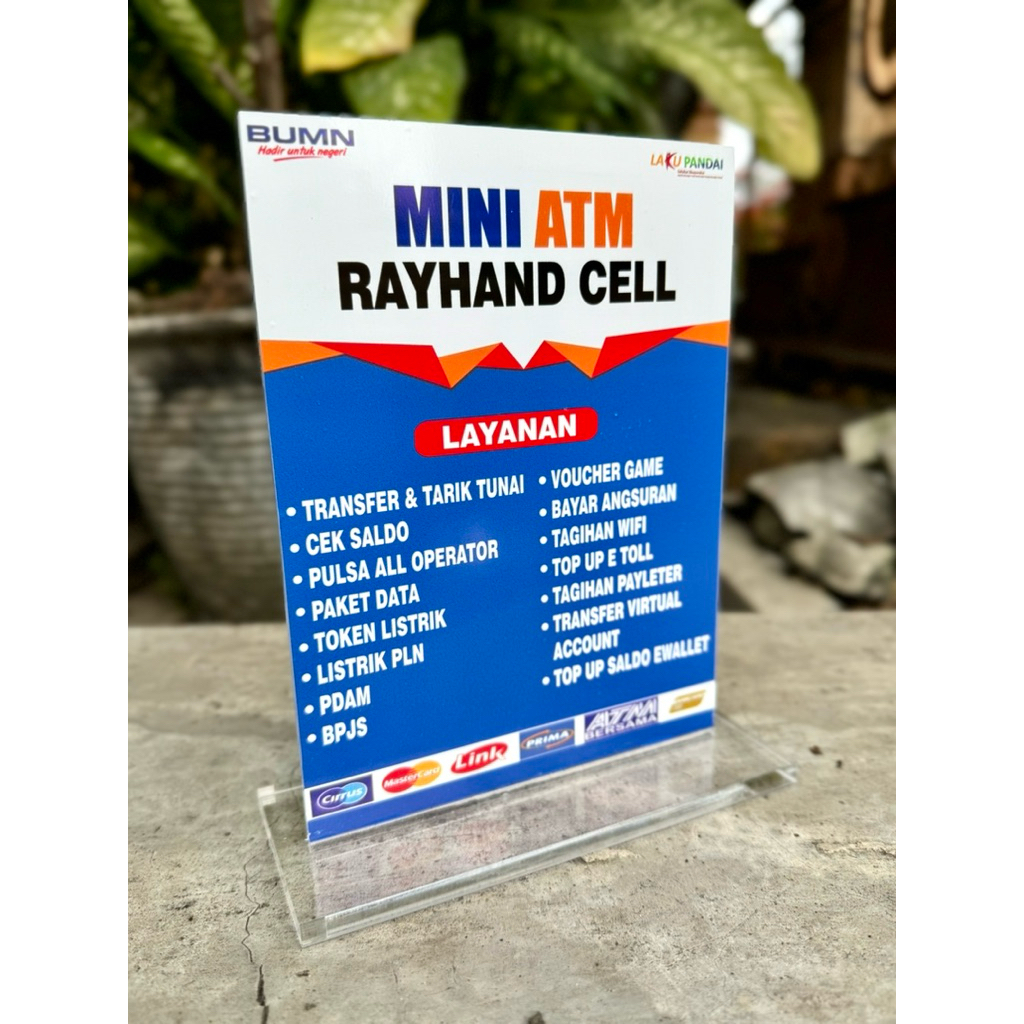 

BISA CUSTOM NAMA AGEN / TOKO AKRILIK MEJA UKURAN 15x20cm MINI ATM