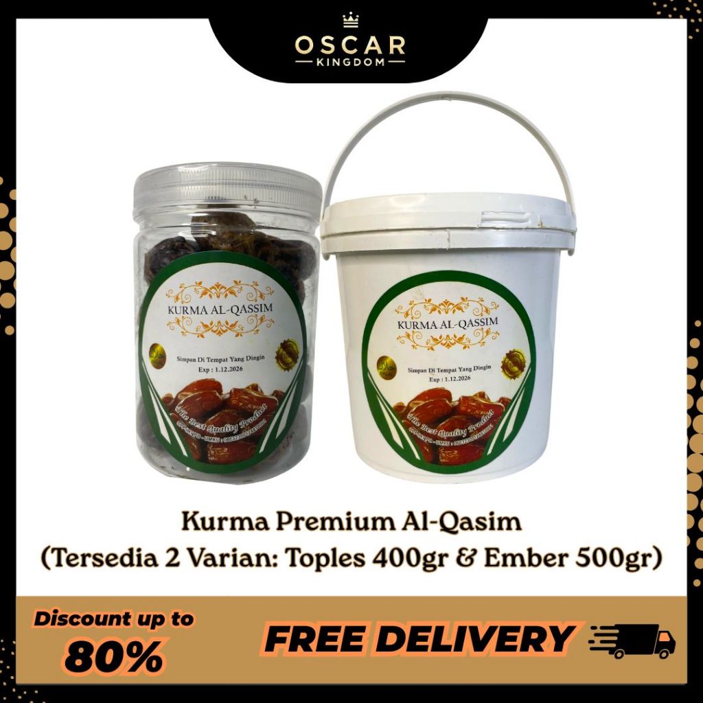

Kurma Al Qasim Premium Kemasan Ember & Toples isi 500 gr / 400gr Kurma Manis Legit