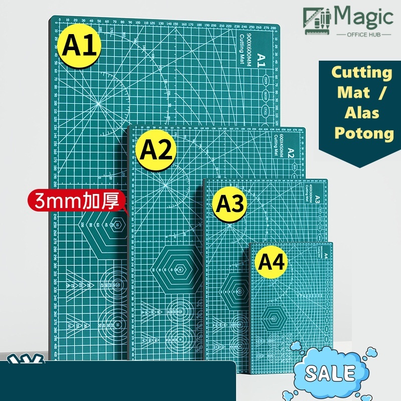 

Alas Potong Kertas (Cutting Mat) Bahan PVC A1/A2A3/A4 / Cutting Pad Board Alat, Penyembuhan Diri 2 Sisi