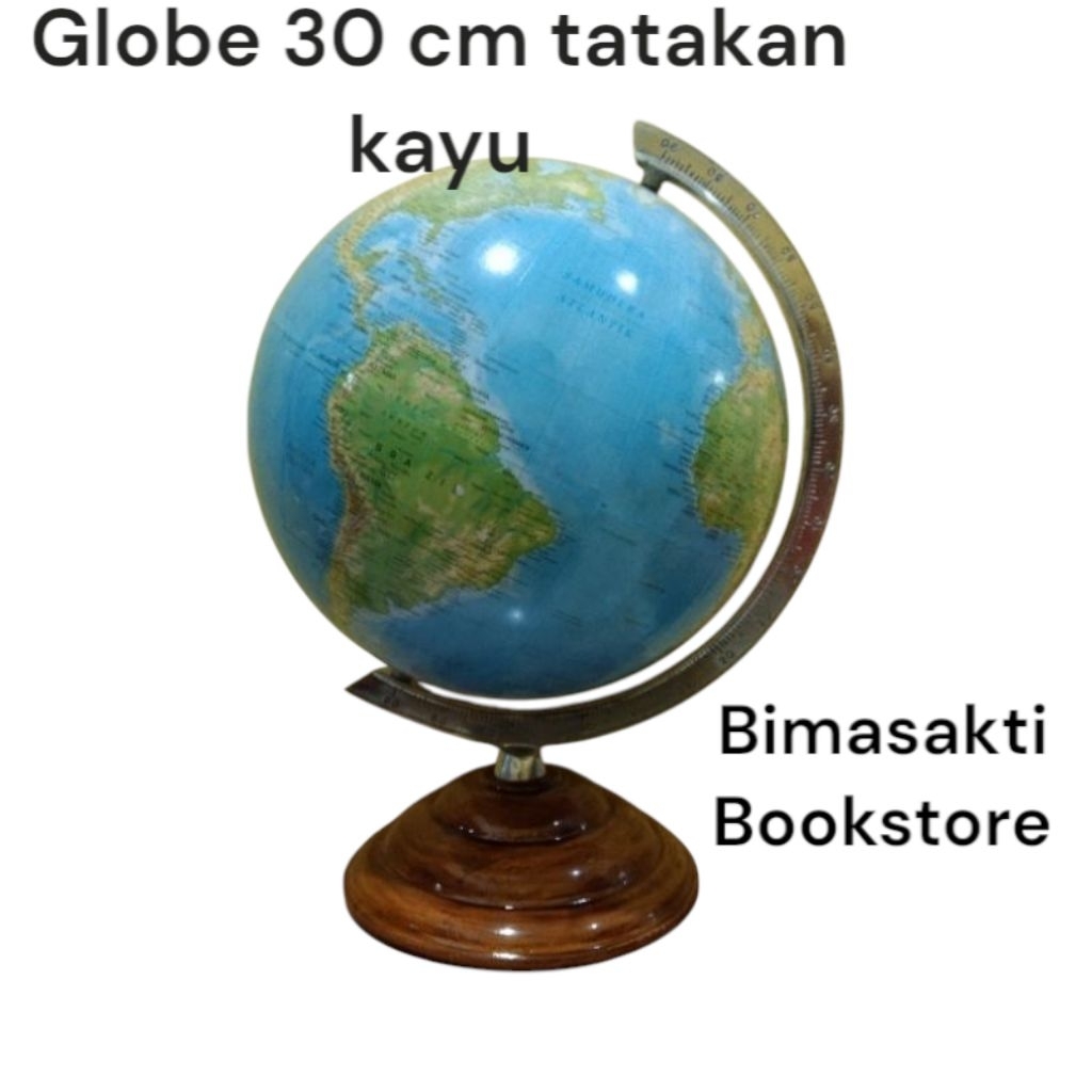 

Globe 30 cm tatakan kayu ,globe bola dunia alat peraga ips