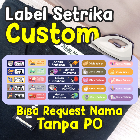 

Label Sablon Setrika Nama Anak | Bisa Custom & Tanpa PO | Tahan Cuci | Template Siap Pakai