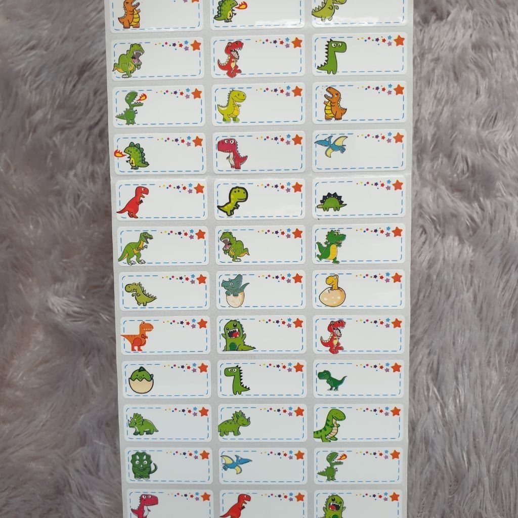 

STIKER NAMA WATERPROOF SIZE M/STIKER NAMA MOTIF/STIKER NAMA KARAKTER DINO/STIKER NAMA TERBARU