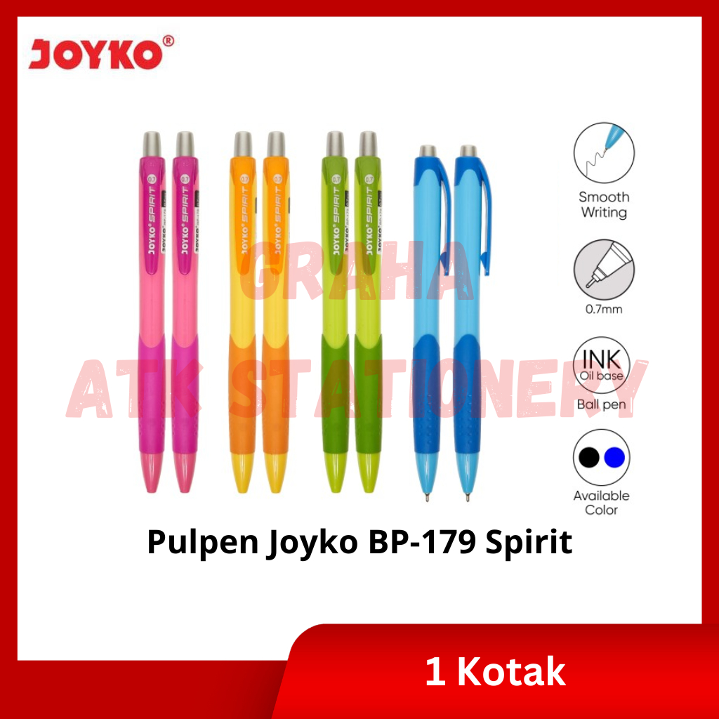 

[1 Kotak] Pulpen Joyko BP-179 Spirit / Ball Pen / Pena 0.7mm Joyko BP-179 Spirit