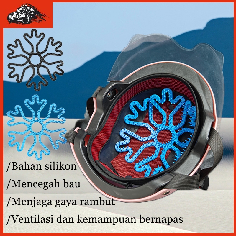 Universal Kupluk Helm Bantalan Silikon Bantalan Dalaman Helm Motor Sepeda Silikon Helm Motor Dalam B