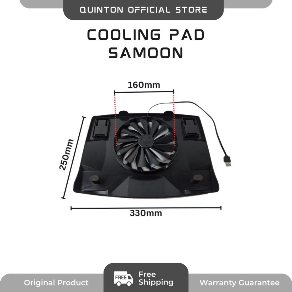 Garderning_Sekar Kipas Laptop Samoon Cooling Pad Big Fan 16Cm Led Biru Notebook Dan Laptop 13-15Inch