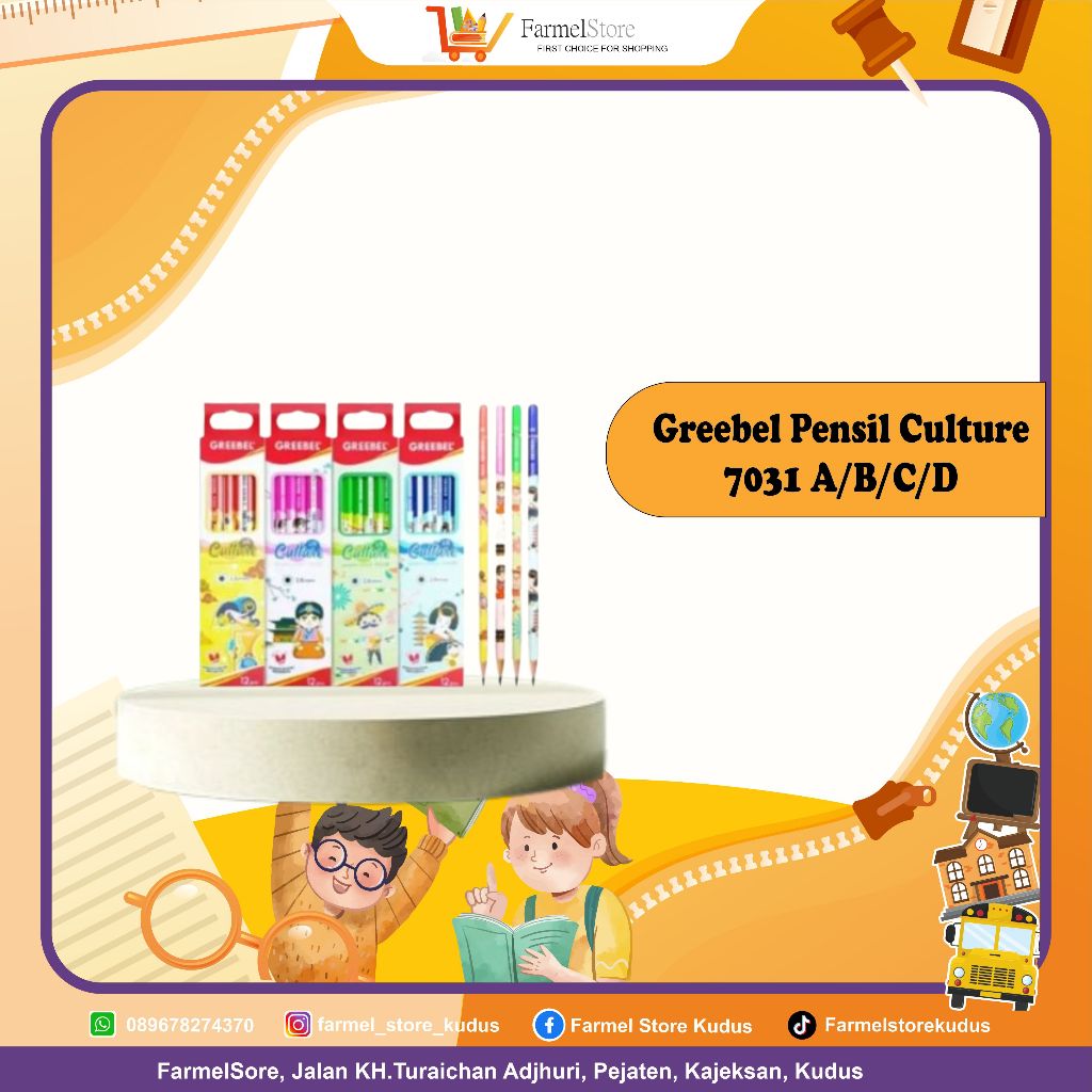 

Greebel Pensil Culture 7031 A/B/C/D (Isi 3,6pcs)