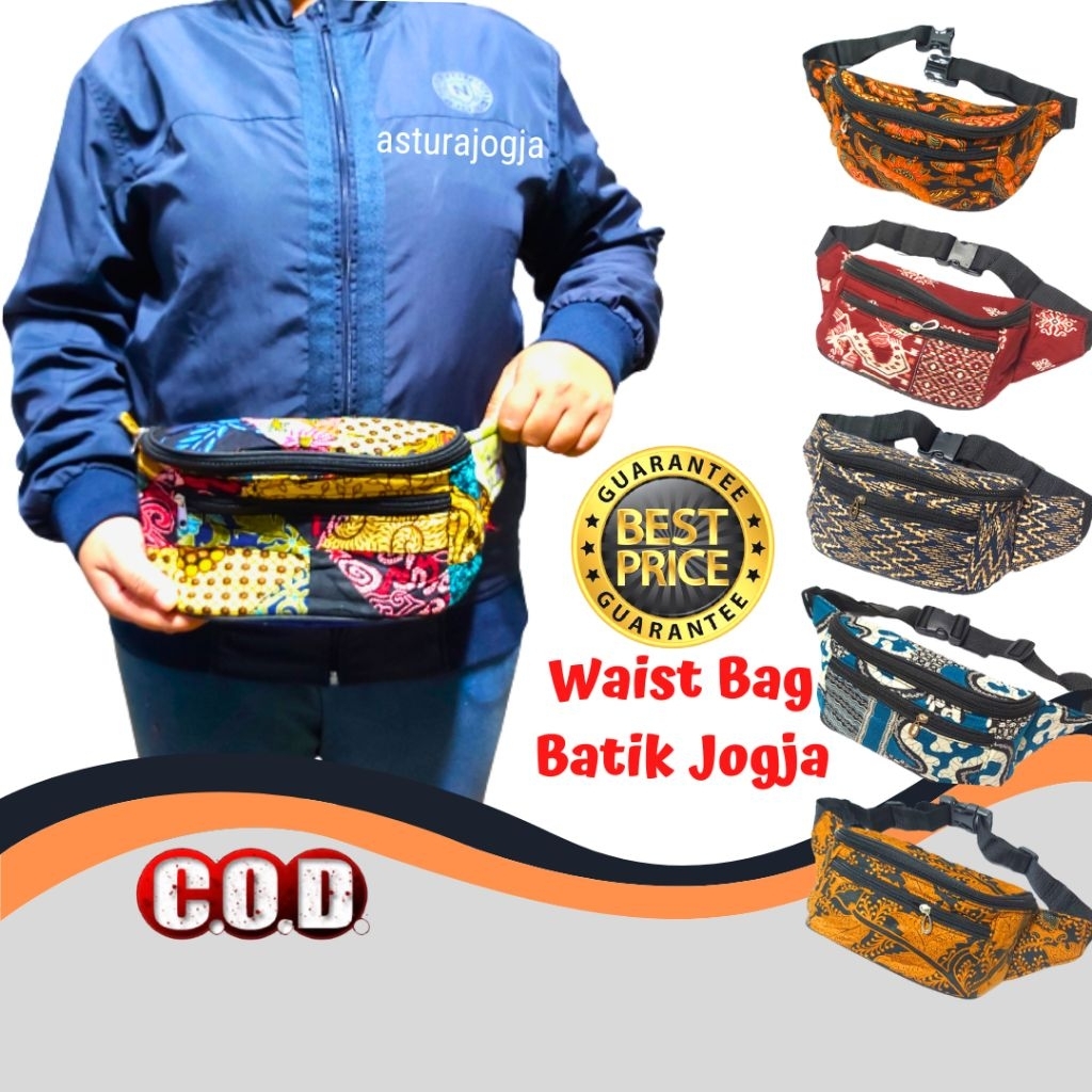 Waist bag batik JOGJA kain perca murah || Tas pinggang pria wanita || Oleh Oleh Jogja