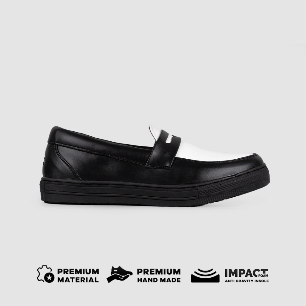LEO RICHIE - Loafers Pria Gatot Black White