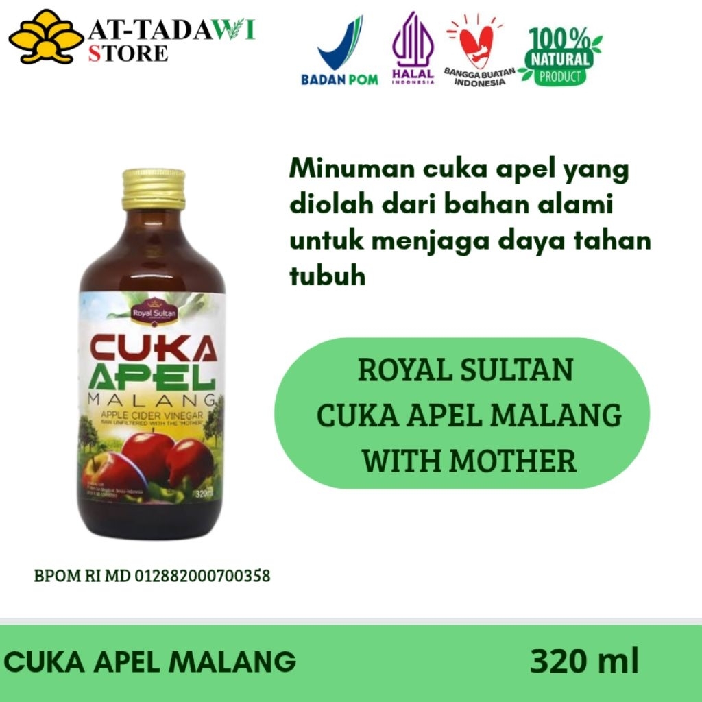 

ROYAL SULTAN - CUKA APEL BATU MALANG WITH MOTHER - minuman cuka apel organik - 320ml