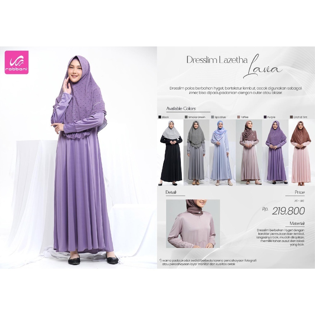 Rabbani - Dresslim Lazetha Lavia Gamis Inner Polos Dewasa