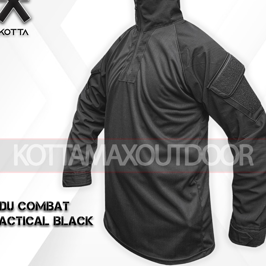 Terbaru Shirt Baju BDU Tactical Lengan Panjang Tni Dry fit Combat Black Hitam Ripstop Unisex