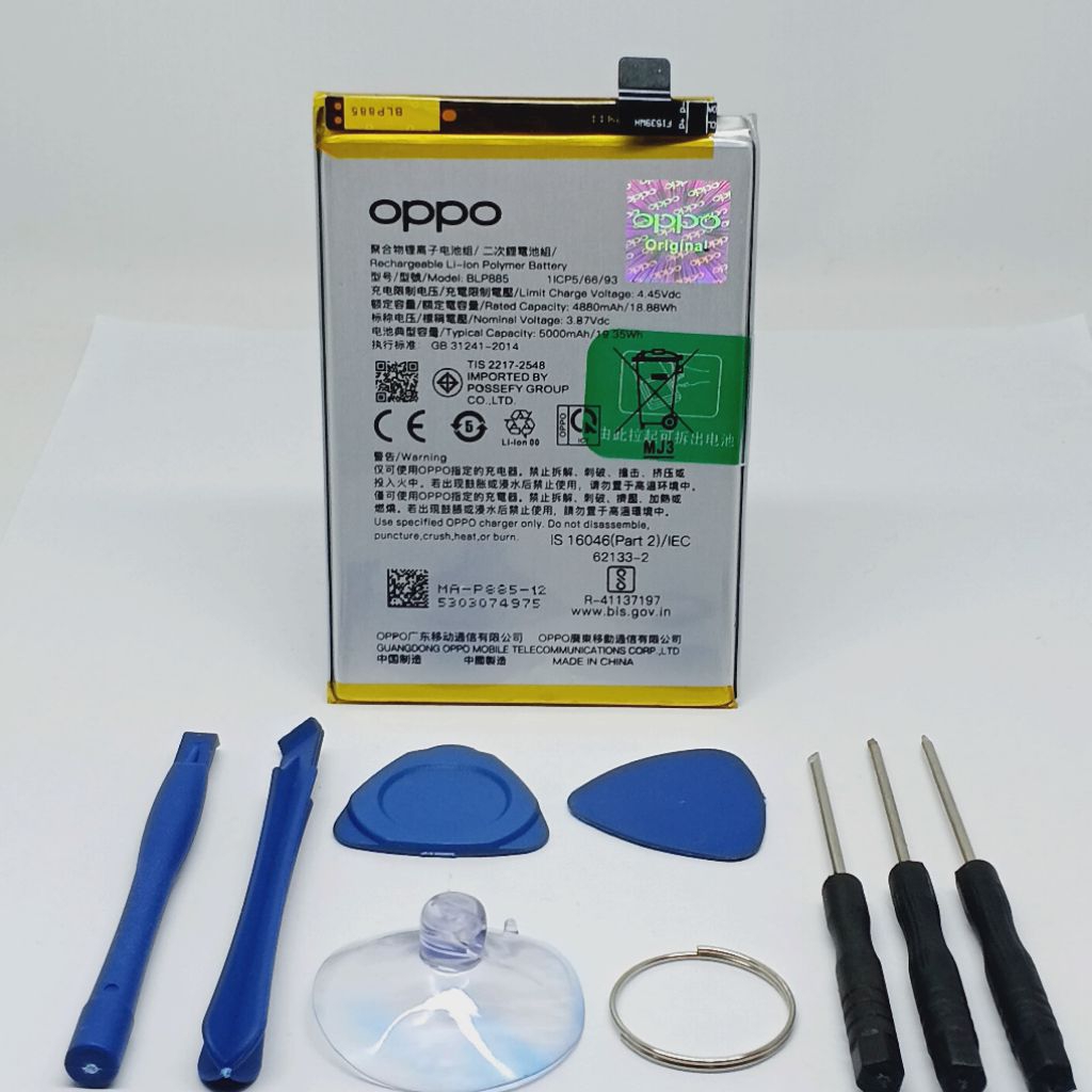 BATERAI BATRE OPPO A96 CPH2333 BLP885 ORIGINAL BONUS OBENG HP