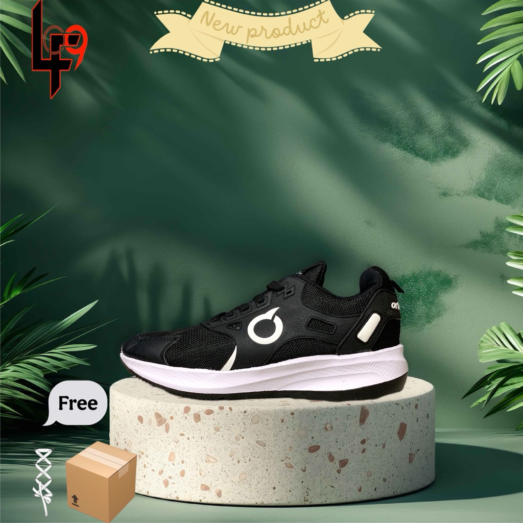 sepatu running ORTUSEIGHT Hitam list pria/wanita terbaru
