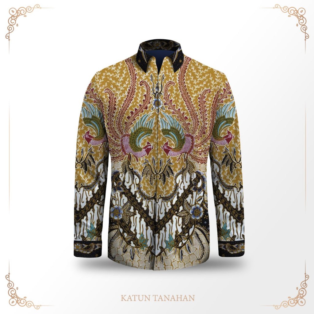 Batik pria kemeja lengan panjang bahan katun premium batik tulis pola baju pria lengan pendek mewah 